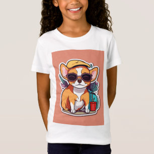 Meisjes T-shirt met Charming Puppy Afbeelding