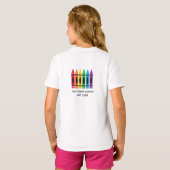 Meisjes T-shirt met Crayon Design Custom Text (Achterkant volledig)
