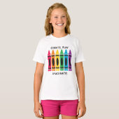 Meisjes T-shirt met Crayon Design Custom Text (Voorkant volledig)