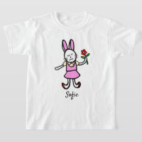 Meisjes T-shirt met Origineel Konijn Kunstwerk