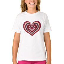 Meisjes T-shirt met retro rood hart