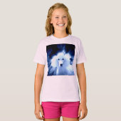 Meisjes t-shirt met witte poedel (Voorkant volledig)