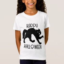 MEISJES T-SHIRT MET ZWARTE KAT
