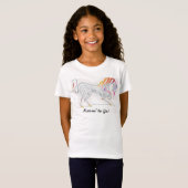 Meisjes' T-Shirt, oor. kunst van gestileerd paard T-shirt (Voorkant volledig)