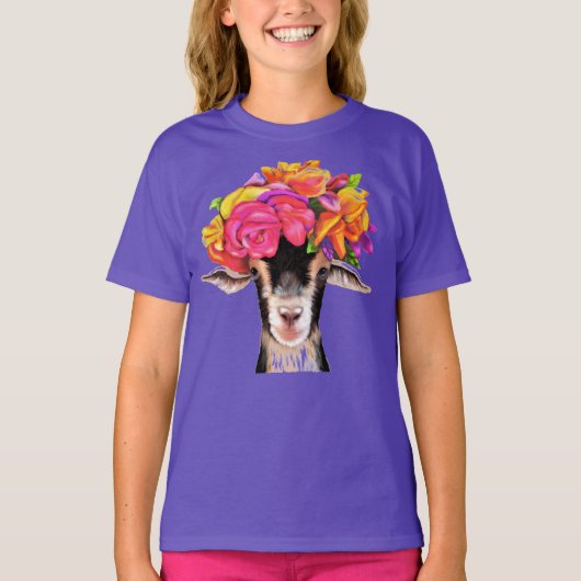 Meisjes T-shirt Posey de Goat. (Voorkant)