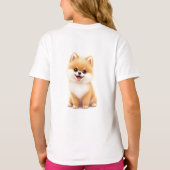 Meisjes T-shirts (een schattige Pommerse puppy) (Achterkant)