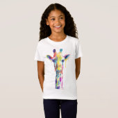 Meisjes T-Shirts - Meerkleurige Giraffe (Voorkant volledig)