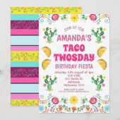 Meisjes Taco Twosday Bloemrijke Fiesta 2e Verjaard Kaart (Voorkant / Achterkant)