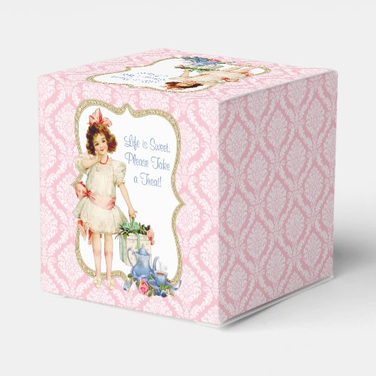 Meisjes Tea Party Bedankdoosjes (Achterkant)