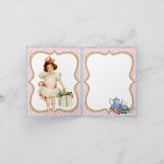 Meisjes Tea Party Bedankt (Binnen)