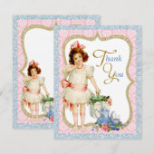 Meisjes  Tea Party Bedankt (Voorkant / Achterkant)