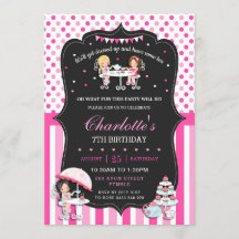 Meisjes Tea Party Birthday Hot Pink Polka Dots
