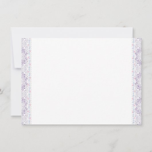 Meisjes Teepee Baby shower Invitation Lavendel Lac Kaart (Achterkant)