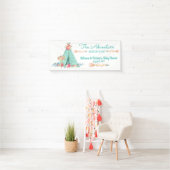Meisjes TeePee Boho Stam Baby Shower Spandoek (Insitu)