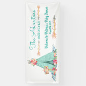 Meisjes TeePee Boho Stam Baby Shower Spandoek (Verticaal)