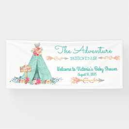 Meisjes TeePee Boho Tribal Baby shower Spandoek