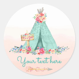 Meisjes TeePee Boho Tribal cadeau dank u Ronde Sticker