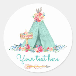 Meisjes TeePee Boho Tribal cadeau dank u Ronde Sticker