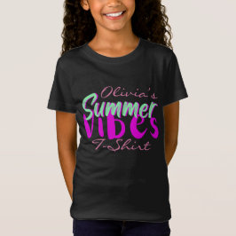  Meisje's Tekst Zomer Vibes T-shirt