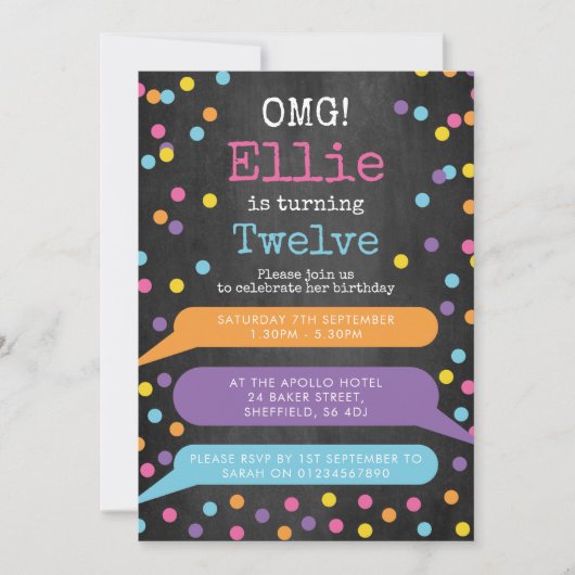 Meisjes Telefoon thema verjaardagsfeestje uitnodig Kaart (Voorkant)