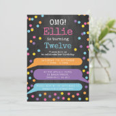 Meisjes Telefoon thema verjaardagsfeestje uitnodig Kaart (Staand voorkant)