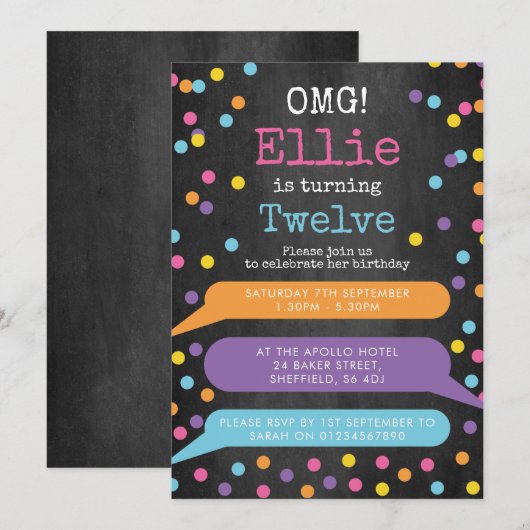 Meisjes Telefoon thema verjaardagsfeestje uitnodig Kaart (Voorkant / Achterkant)