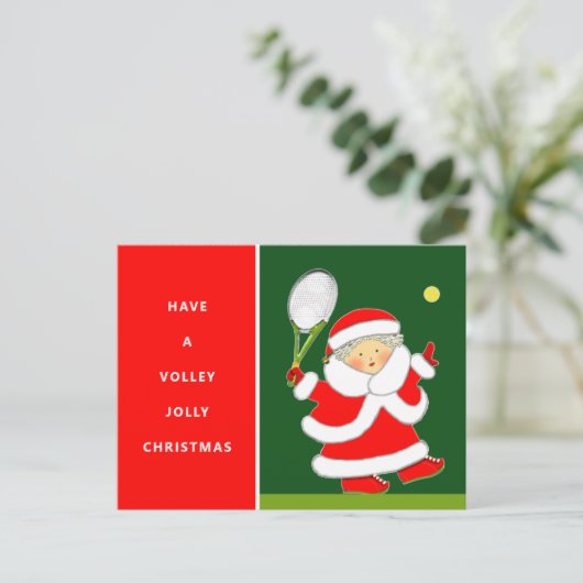 Meisjes Tennis Kerst Vakantie Briefkaart (Staand voorkant)