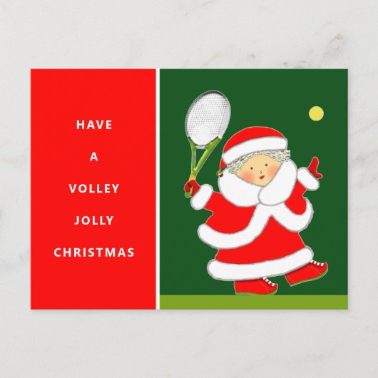 Meisjes Tennis Kerst Vakantie Briefkaart (Voorkant)