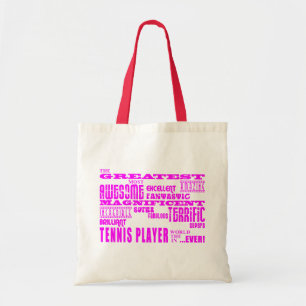 Meisjes Tennis : Roze grootste tennisspeler Tote Bag