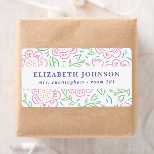 Meisjes Terug naar School Bloemen Label 2 (Insitu)