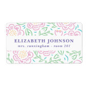 Meisjes Terug naar School Bloemen Label 2 (Voorkant)