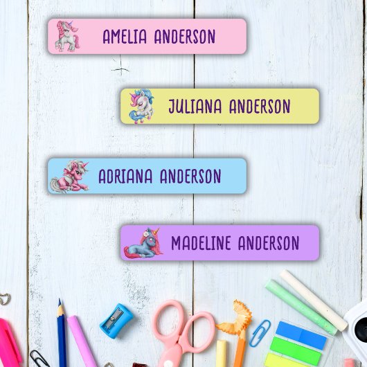 Meisjes Terug naar School Leuke Magische Eenhoorn  Labels