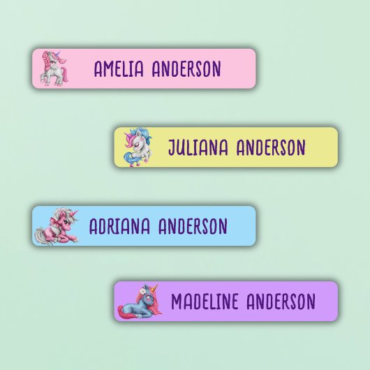 Meisjes Terug naar School Leuke Magische Eenhoorn  Labels