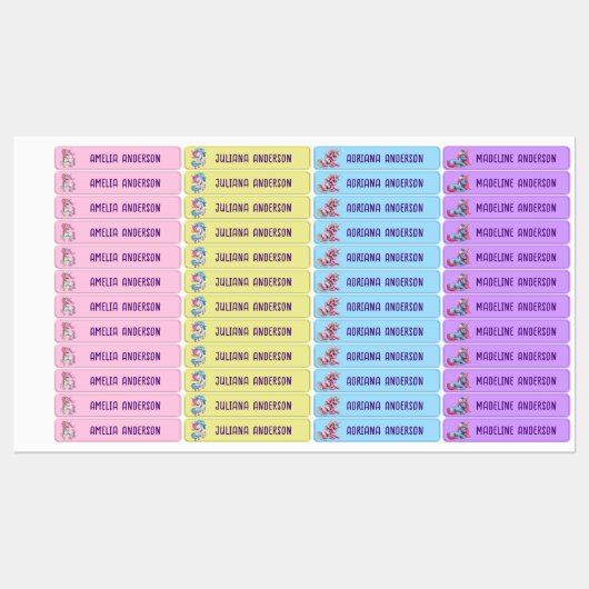 Meisjes Terug naar School Leuke Magische Eenhoorn  Labels (Vel)
