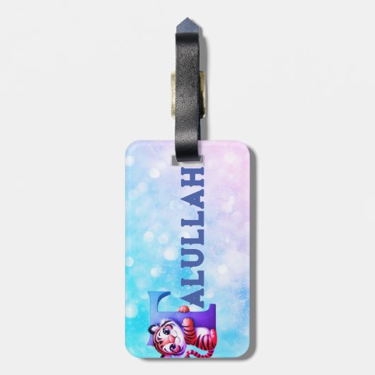 Meisjes Tijger Bagagelabel (Achterkant verticaal)