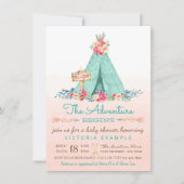 Meisjes Tipi Baby Douche Uitnodigingen (Voorkant)