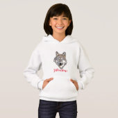 Meisjes Top Hooded Sweatshirt Yellowstone Wolf (Voorkant volledig)