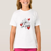 Meisjes Top met Harten Liefde & Tiara (Voorkant)