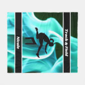 Meisjes Track en Field Smokey Abstract Fleece Deken (Voorkant (Horizontaal))