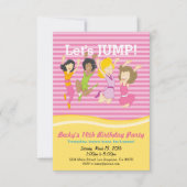 Meisjes Trampoline Verjaardag Uitnodiging (Voorkant)