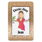 Meisjes trekken kippen Ahoy Funny voor haar kruipe Magneet (Verticaal)