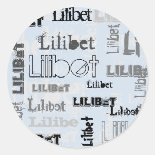 Meisjes trendy genaamd stoffig blauwe cadeaus acce ronde sticker