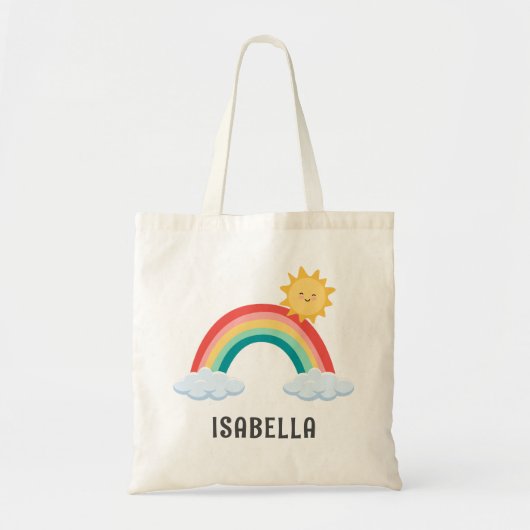 Meisjes Trendy Whimsical Rainbow Cartoon Kinder na Tote Bag (Voorkant)