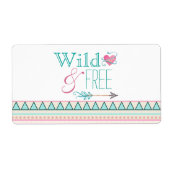 Meisjes Tribal Baby shower Waterfles Labels (Voorkant)
