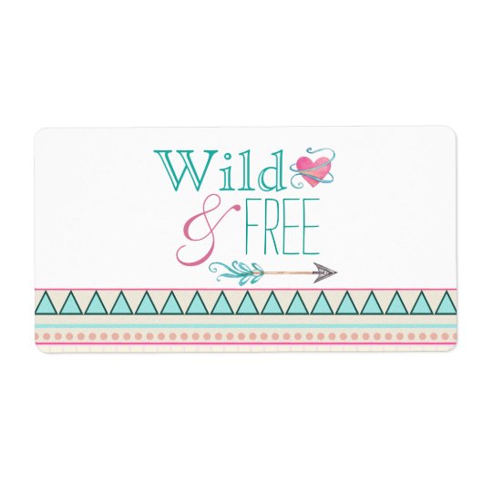 Meisjes Tribal Baby shower Waterfles Labels (Voorkant)