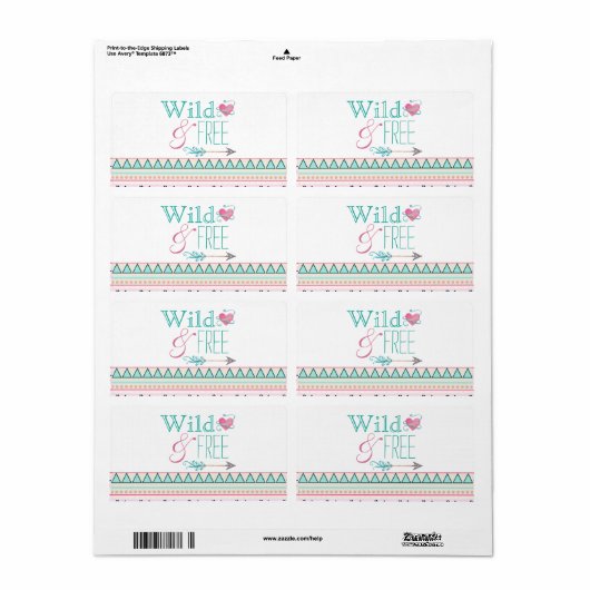 Meisjes Tribal Baby shower Waterfles Labels (Full Sheet)