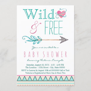 Meisjes Tribal Boho Pijl Baby Shower Kaart