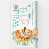 Meisjes Tribal Wild en Free Boho Baby shower Spandoek (Verticaal)