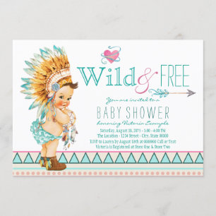 Meisjes Tribale Baby Shower Kaart