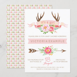 Meisjes Tribale Geweibaby Shower Uitnodigingen